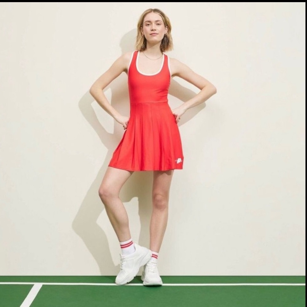 Nwt XS Prince Red and white active dress skirt pleated